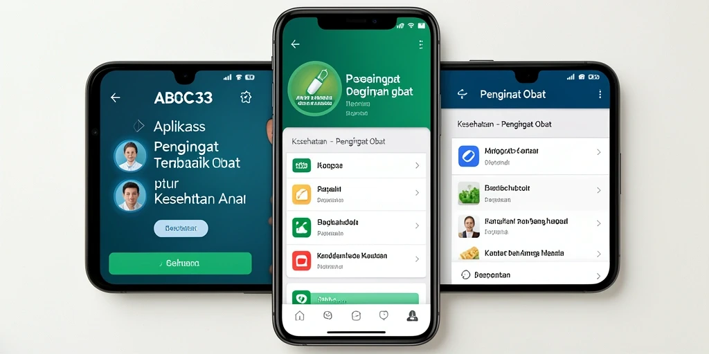Tampilan antarmuka ABC33 yang intuitif untuk pengingat obat.