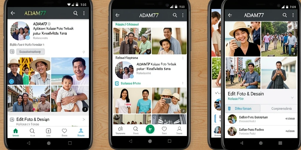 Antarmuka ADAM77 menunjukkan fitur kolase foto yang memukau dan mudah digunakan.