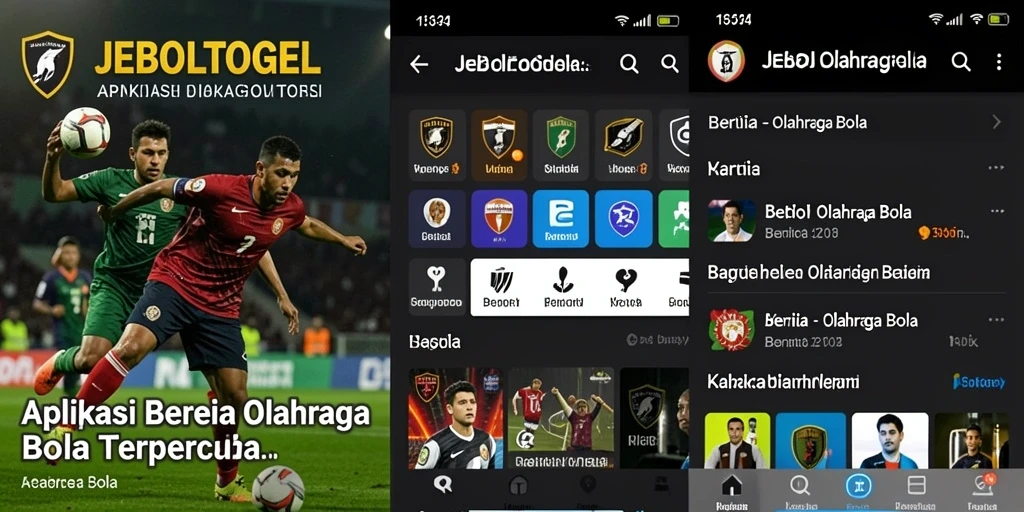 Antarmuka aplikasi JEBOLTOGEL menunjukkan berbagai berita olahraga bola terkini.