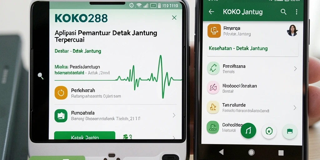 Tampilan antarmuka KOKO288 untuk pengukuran detak jantung yang mudah.