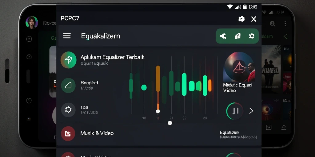 Tampilan antarmuka pengguna aplikasi Equalizer PCPC7 yang menarik.