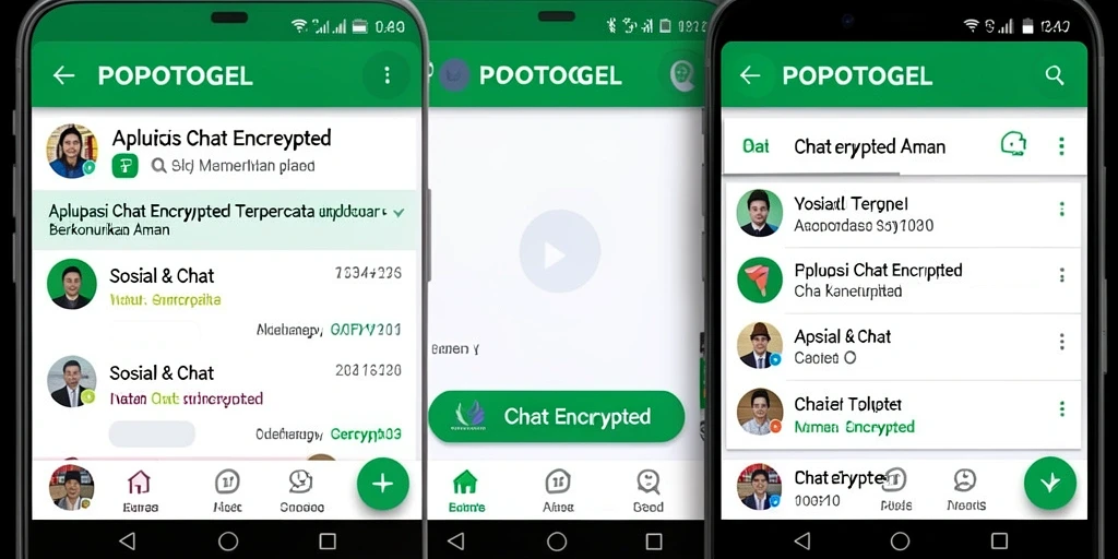 Antarmuka pengguna POPOTOGEL yang modern dan fungsional untuk Chat Encrypted.