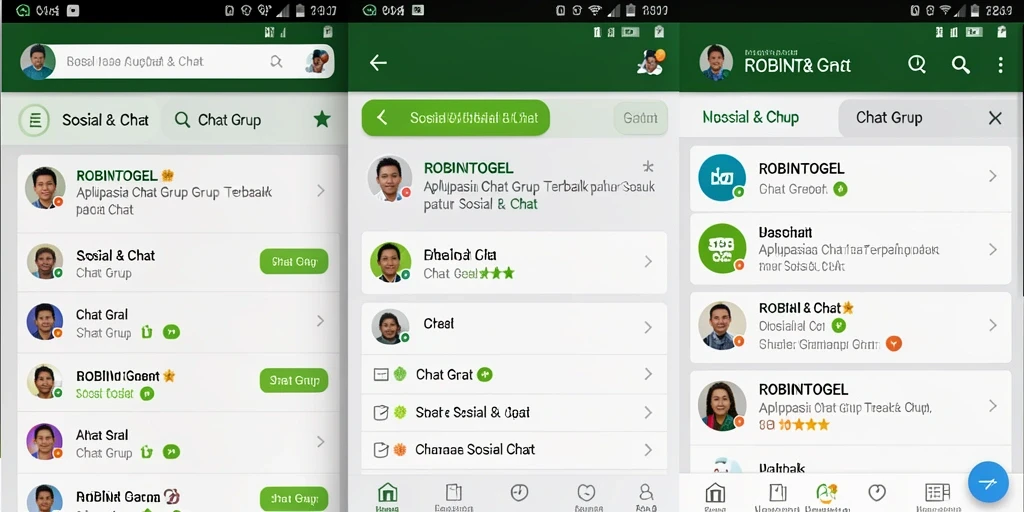 Tampilan antarmuka utama ROBINTOGEL untuk Chat Grup yang interaktif.