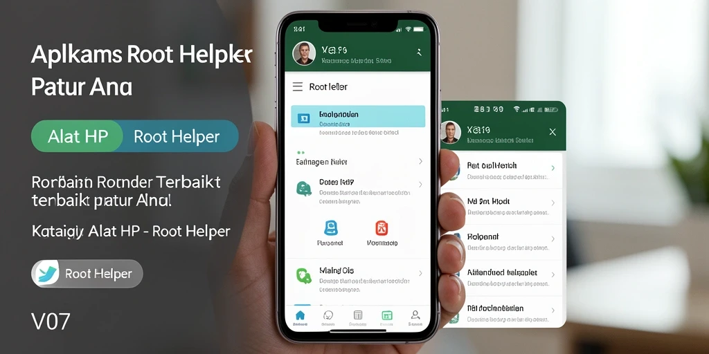 Tampilan antarmuka utama aplikasi V07 untuk Root Helper.